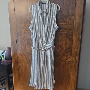 NWT Tahari Belted Maxi Shirtdress 1x